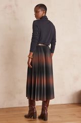 DARCY RUST GRADIENT PLEATED SKIRT