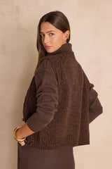 BARNEY SLEEVELESS CABLE KNIT WOOL GILET