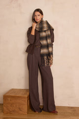 BARNEY SLEEVELESS CABLE KNIT WOOL GILET