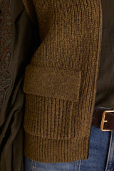 SIMON OLIVE SLEEVELESS CARDIGAN