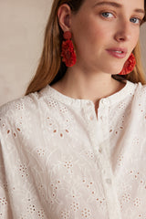 BLISS ECRU BRODERIE ANGLAISE COTTON BLOUSE