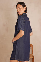 RITA DARK INDIGO LYOCELL DENIM DRESS