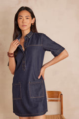 RITA DARK INDIGO LYOCELL DENIM DRESS