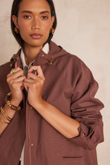 ANNETTE CHOCOLATE SHORT COTTON PARKA