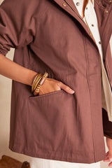 ANNETTE CHOCOLATE SHORT COTTON PARKA