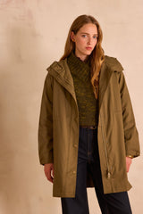 ANITA OLIVE LONG COTTON PARKA