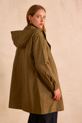 ANITA OLIVE LONG COTTON PARKA