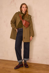 ANITA OLIVE LONG COTTON PARKA