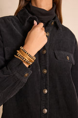 CENDRA BLACK VELVET SHIRT DRESS