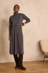 CLAUDIA ANTHRACITE PLEATED SKIRT