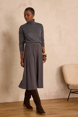 CLAUDIA ANTHRACITE PLEATED SKIRT