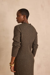 CARMELE LICHEN RIBBED JUMPER