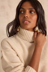 BRANDO WOOL TURTLENECK BEIGE JUMPER