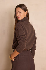 BRANDO WOOL TURTLENECK DARK BROWN JUMPER