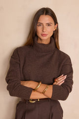 BRANDO WOOL TURTLENECK DARK BROWN JUMPER