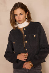 PERINE ANTHRACITE WOOL JACKET