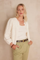 PAMINA CREAM EMBROIDERED COTTON JACKET