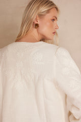 PAMINA CREAM EMBROIDERED COTTON JACKET