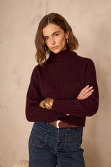 BLAISE WOOL TURTLENECK AUBERGINE JUMPER