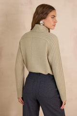 BLAISE WOOL TURTLENECK ALMOND JUMPER