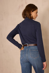 FERGUIE PETROL COTTON TURTLENECK T-SHIRT