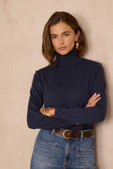 FERGUIE PETROL COTTON TURTLENECK T-SHIRT