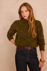 BRONSON OLIVE MOHAIR BLEND JUMPER