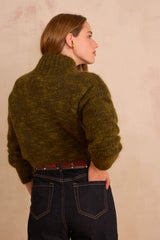 BRONSON OLIVE MOHAIR BLEND JUMPER