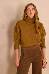 BRANDO WOOL TURTLENECK OLIVE JUMPER