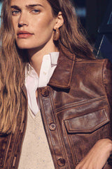 DONNA CAMEL LEATHER JACKET