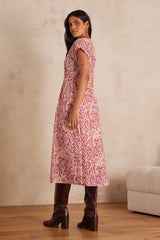 REVE BOUGAINVILLEA EMBROIDERED COTTON DRESS