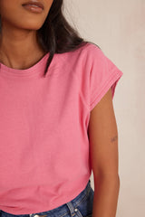 AURA PINK HEMP COTTON MIX T-SHIRT