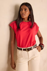 AURA RED HEMP COTTON MIX T-SHIRT