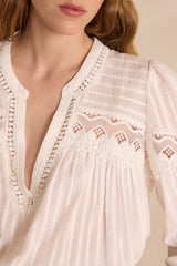 SELENA EMBROIDERED COTTON BLOUSE