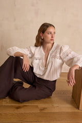 SELENA EMBROIDERED COTTON BLOUSE