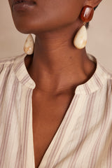 SABRINA ECRU STRIPED COTTON BLOUSE