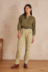 MATEO ALMOND COTTON CHINO TROUSERS
