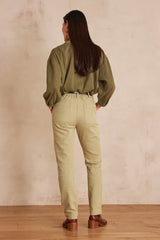 MATEO ALMOND COTTON CHINO TROUSERS