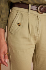 MATEO ALMOND COTTON CHINO TROUSERS