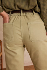 MATEO ALMOND COTTON CHINO TROUSERS
