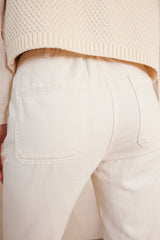 MATEO ECRU COTTON CHINO TROUSERS