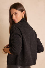 BAWER WOOL BLACK CARDIGAN