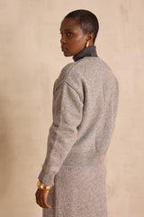 BAWER WOOL HEATHER GREY CARDIGAN