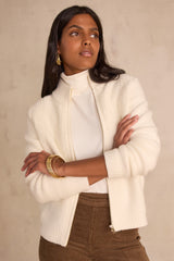 BOSCO IVORY WOOL CARDIGAN