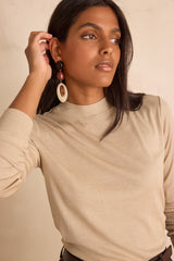 FLYNN NATURAL HIGH NECK T-SHIRT