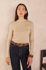 FLYNN NATURAL HIGH NECK T-SHIRT