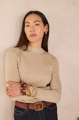 FLYNN NATURAL HIGH NECK T-SHIRT