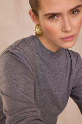 FLYNN ANTHRACITE HIGH NECK T-SHIRT