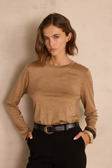 FAUSTINE CINNAMON WOOL T-SHIRT