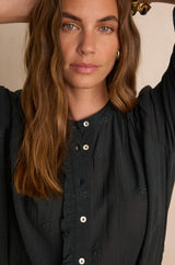 SANDRA GREEN EMBROIDERED BLOUSE